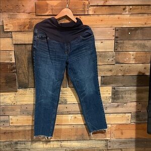 Old Navy Dark Blue Maternity Cropped Jeans